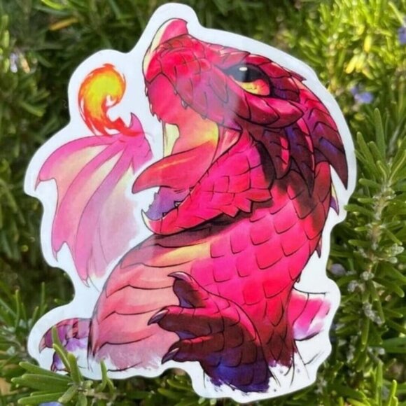 3 for $15 - Red Wyrmling Vinyl‎ Sticker - Baby Dragon - Dungeons & Dragons - NEW - Picture 2 of 2